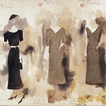 Costume design drawings for the production, Ana