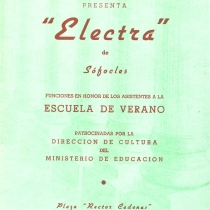 Program for the production, "Electra"