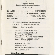 Program for the production, "Mundo de cristal"