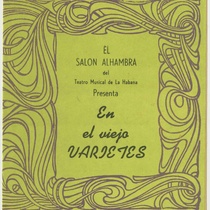 Program for the production, "En el viejo varietés (Teatro Musical de La Habana)