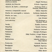 Program for the theatrical production, La proposición