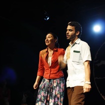 Photographs of the theatrical production, Huevos (1-18)