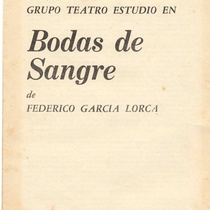 Program for the theatrical production, "Bodas de sangre"