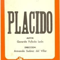 Program for the theatrical production, Plácido