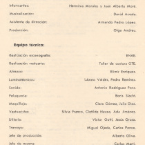 Program for the theatrical production, Santa Camila de la Habana Vieja