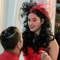 Photographs of rehearsal for the theatrical production, Tres magníficas putas