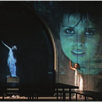 Photograph of the theatrical production, Antigone Arkhe