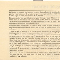 Program for the theatrical productions, "La repetición" y "Las de enfrente"