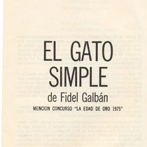 Program for the theatrical production, El gato simple