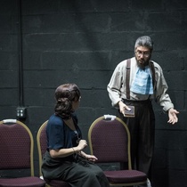 Photographs of a rehearsal for the theatrical production, El día que me quieras