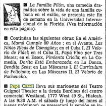 Newspaper clipping for the theatrical production, La Estrella de Belén