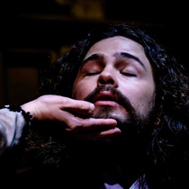 Photographs of rehearsal for the theatrical production, El cuarto de al lado