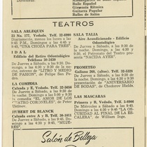 Program for the theatrical production, Malditos"