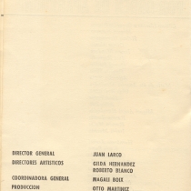 Program for the theatrical production, Aire frío