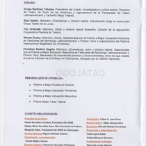 Catalogue for the 3er Festival del Monólogo Latinoamericano