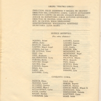 Program for the production, "Luisa Fernanda"