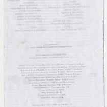 Program for the theatrical production, Cloaca