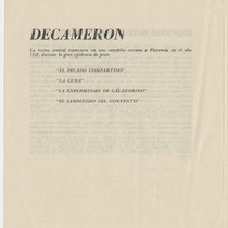 Program for the production, "Decamerón (Teatro Musical de La Habana)