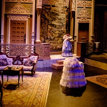 Photographs of rehearsal for the theatrical production, El cuarto de al lado