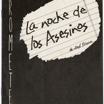 Program for the theatrical production, La noche de los asesinos