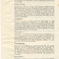 Program for the theatrical production, Tembladera