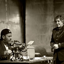 Photographs of rehearsal for the theatrical production, Cartas de amor a Stalin