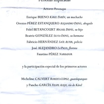 Program for the staged reading, Chamaco