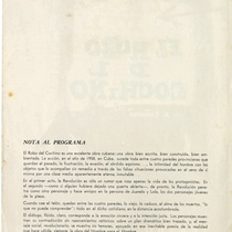 Program for the theatrical production, El robo del cochino, 1961