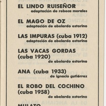 Program for the theatrical production, Mulato