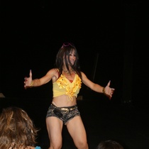 Mariela Brito (Yara la China) in the performance, "Cubalandia"