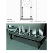 Stage design drawings for the theatrical production, El banquete infinito