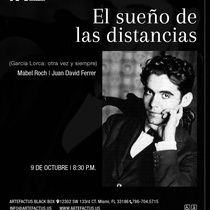 Poster for the theatrical production, El sueño de las distancias