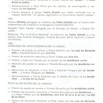 Information leaflet about the history of the "Grupo Teatro Estudio"