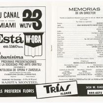 Program for the production, "Memorias de un director"