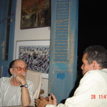 Photograph of Abelardo Estorino and Reinaldo Montero at Estorino's home, Havana