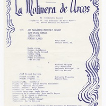 Program for the production, "La molinera de Arcos" (The miller of Arcos)