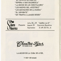 Program for the production, "Mundo de cristal"