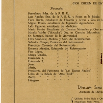 Program for the theatrical production, Nuestra Natacha