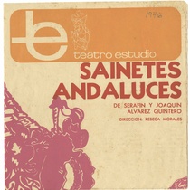 Program for the theatrical production, Sainetes andaluces (Teatro Estudio)