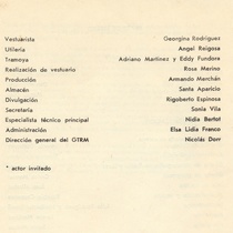 Program for the theatrical production, Clase de hierro