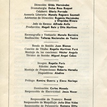 Program for the theatrical production, Las brujas de Salem