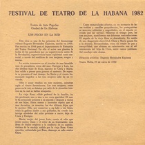 Program for the festival, Festival de Teatro de La Habana 1982