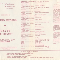 Program for the production, "La hora de estar ciegos"