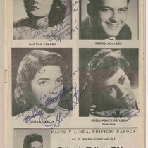 Autographed program for the production, "El cuarto lleno de rosas"