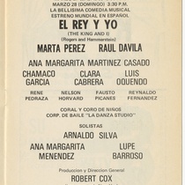 Program for the production, "Amor es…" (Love is...)