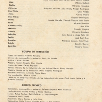 Program for the theatrical production, "La duodécima noche"