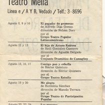 Program for the production, Panorama de teatro y danza 1975