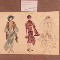 Costume designs for the theatrical production, Vestido de nocia