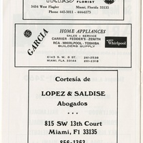 Program for the production, "Electra Garrigó" (Miami, 1978)