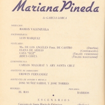 Program for the production, "Mariana Pineda"